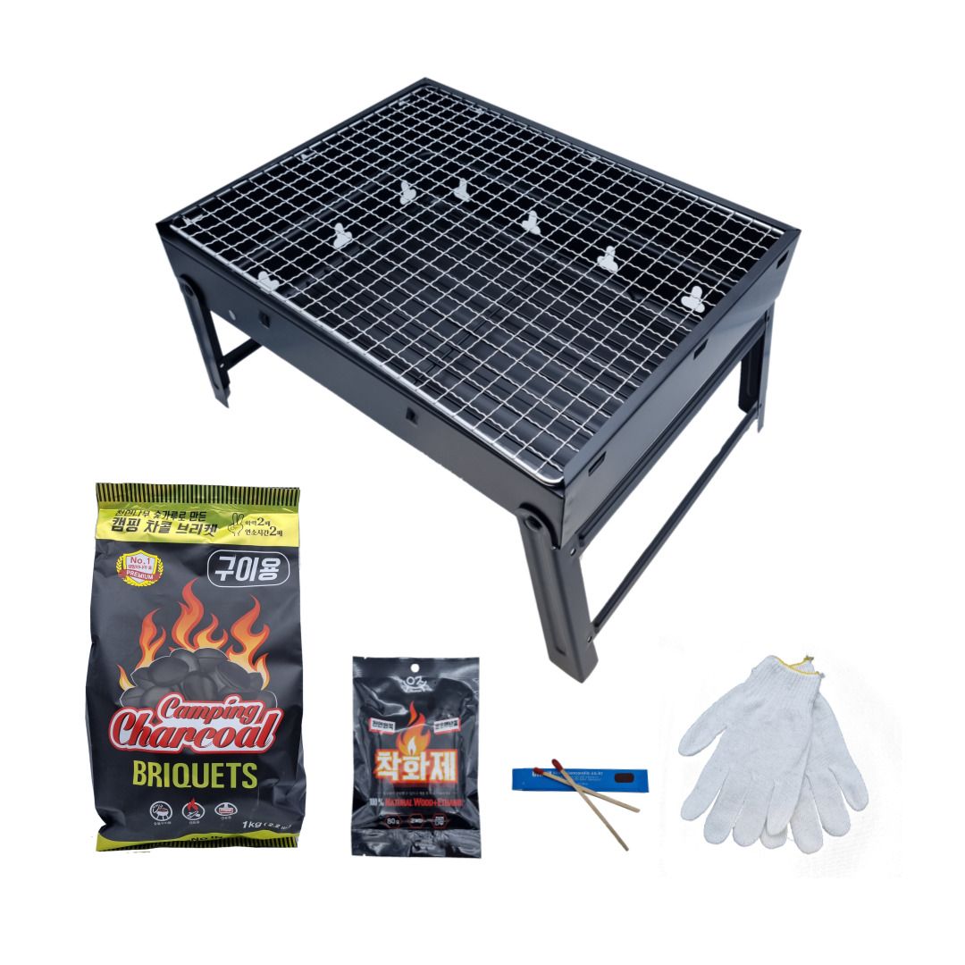 우주캠핑 올인원 바베큐그릴 접이식 숯불 화로대