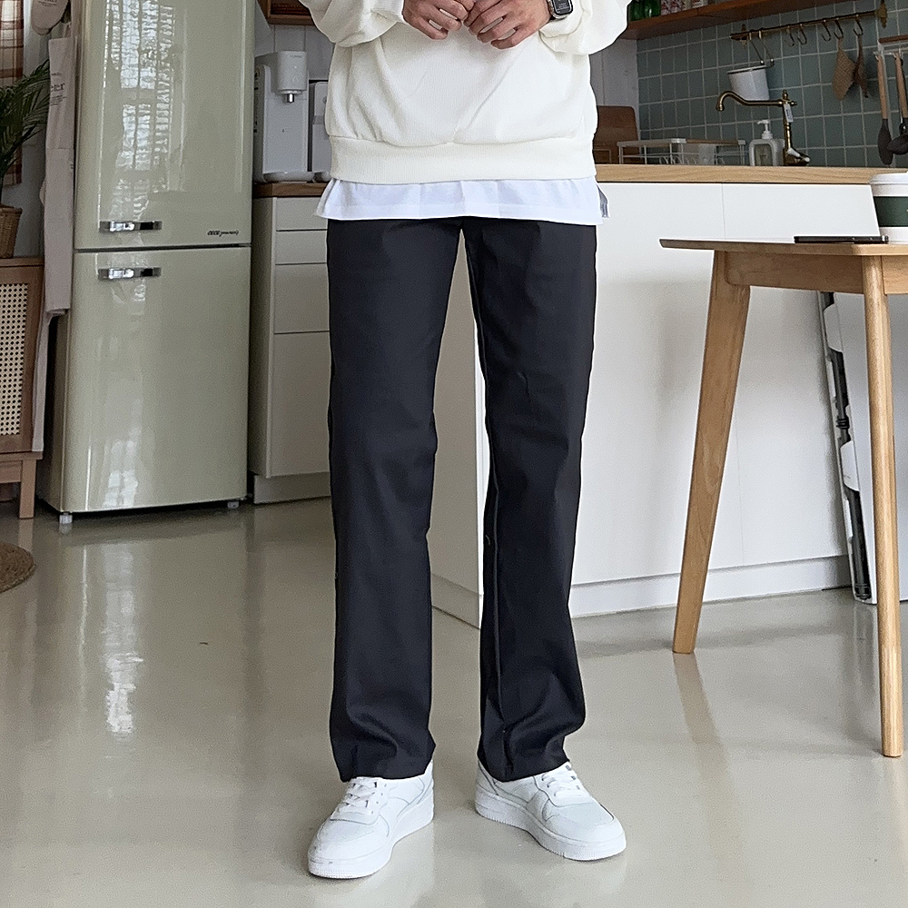남자 면 바지 빅사이즈 밴딩 스판 바지 남자와이드슬랙스 - 상세 이미지 4
