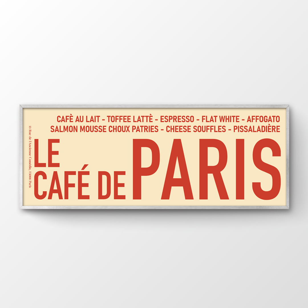 애시드로우 파리 카페 포스터 프렌치 타이포 홈카페 인테리어 액자 Paris RED - 상품 이미지