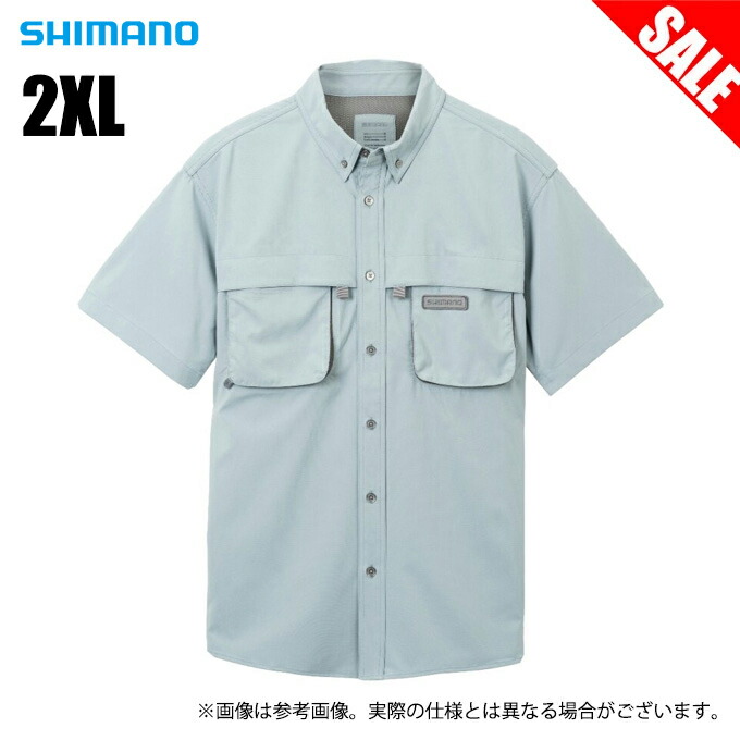 시마노 SHIMANO 프레스티지 낚시 반팔 셔츠 SH-020W 블루 - 상품 이미지