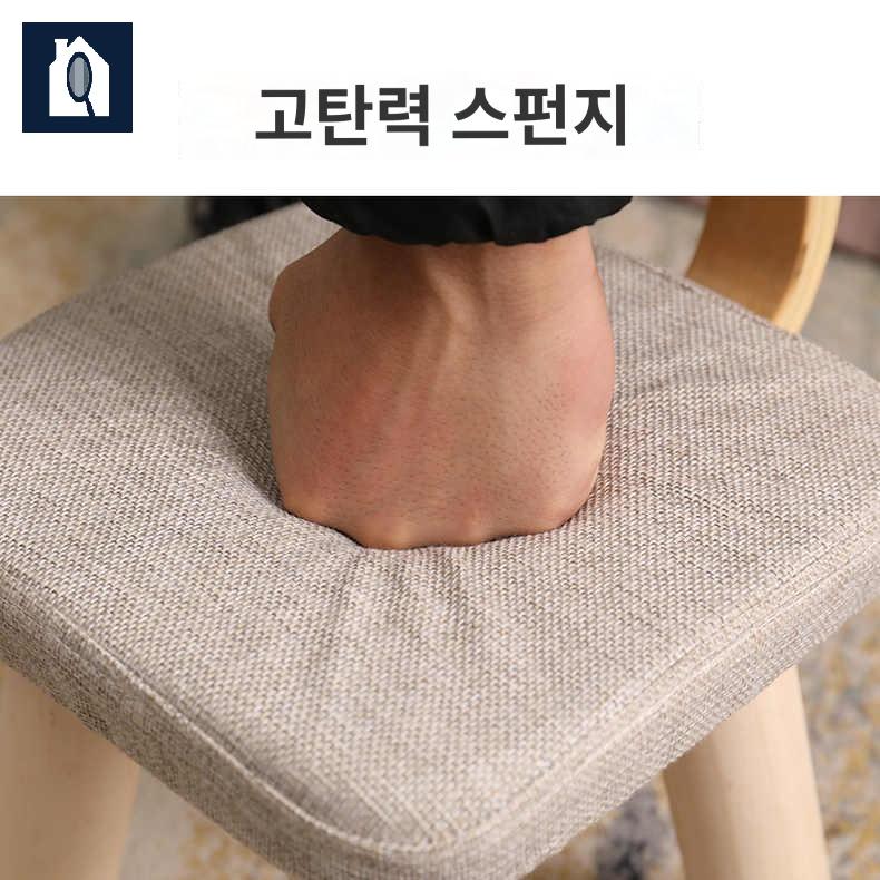 등받이 의자 작은 용 낮은 홈 패브릭 곤색 - 상세 이미지 4