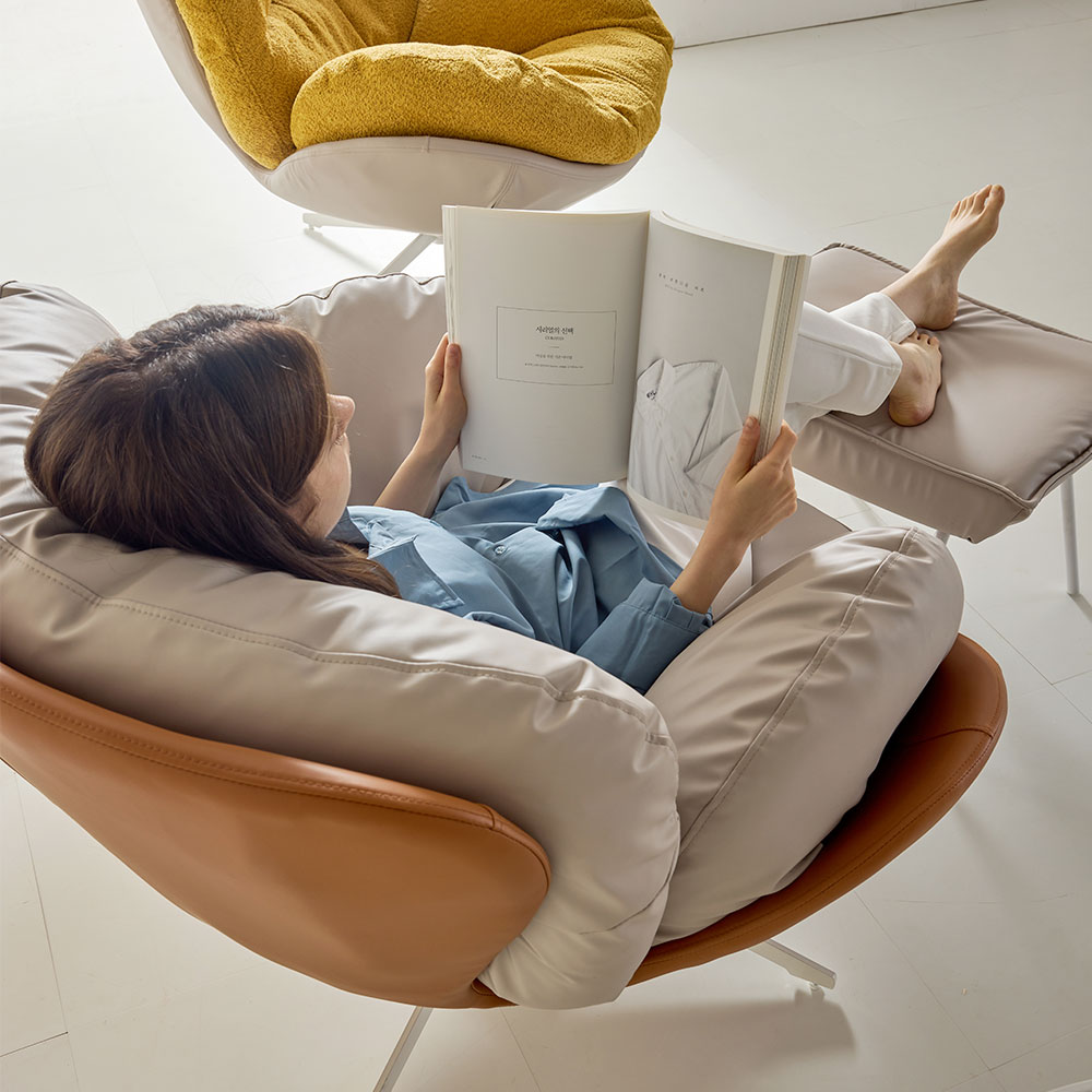 1인용 실리콘가죽 안락 수유 의자 360도 회전 쇼파 SF-001