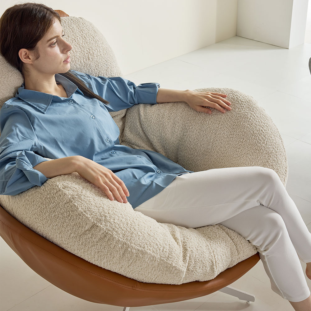 1인용 패브릭 안락 수유 의자 360도 회전 쇼파 SF-002