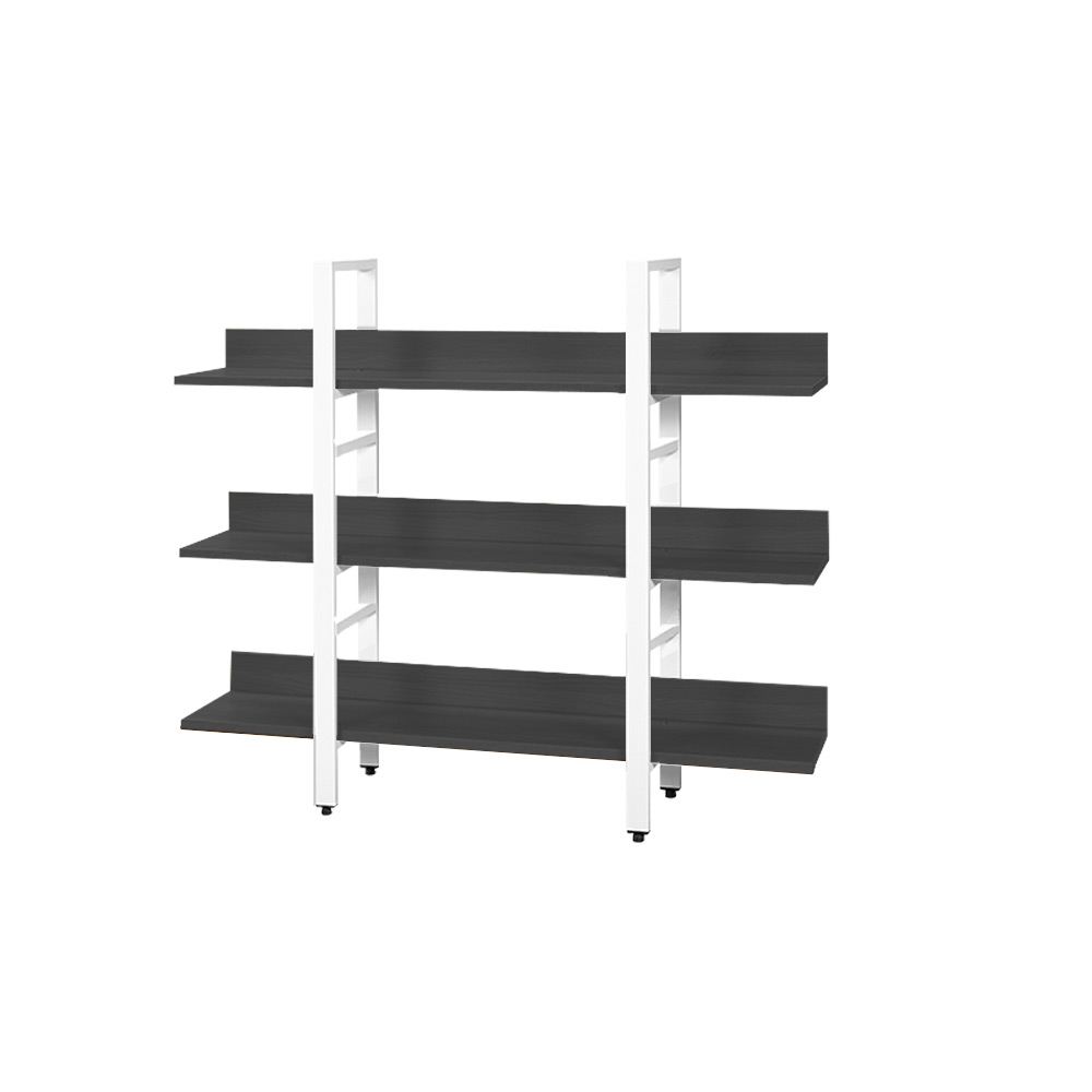 가벽와이드책장 깊은가로형 거실서재화레아 프리미엄L자형 3단1200 H 철제책장 그레이