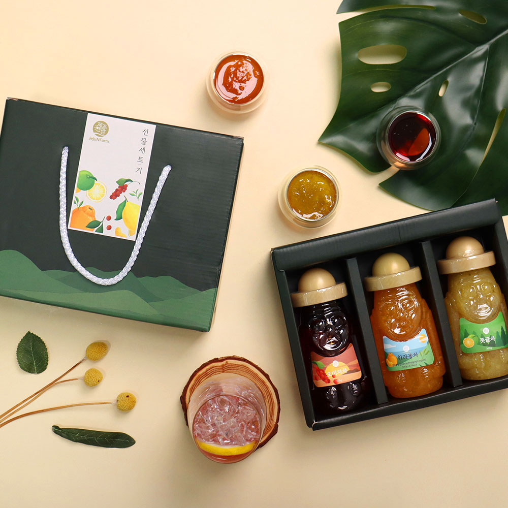 제주 프리미엄 차 선물세트 기세트 한라봉 청귤 오미자