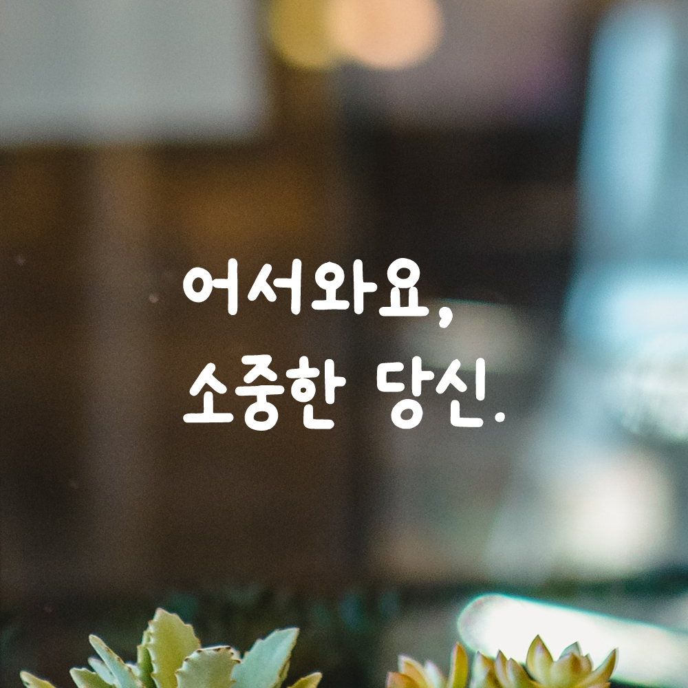 인테리어 포인트 귀여운 손글씨 레터링 스티커 어서와요 소중한 당신 LMM-085S 검정 - 상세 이미지 2