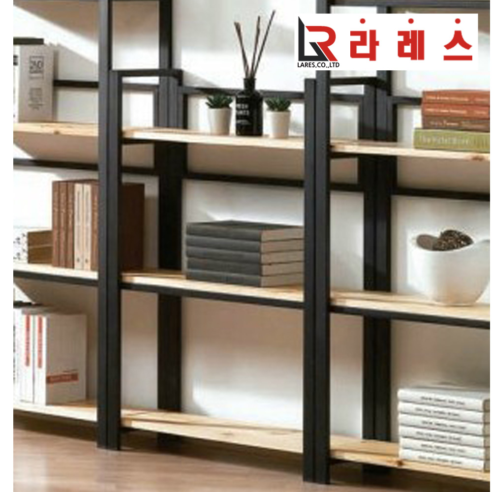 샤니 삼나무 철재 3단책장 - 메인 이미지
