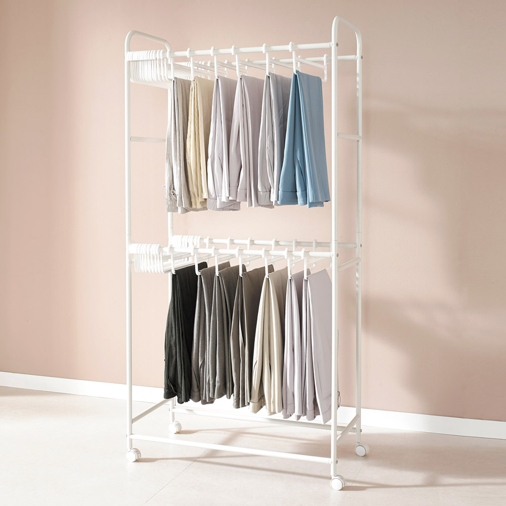 이동식 철제 옷걸이 스탠드 바지걸이 행거 조립식 1단 500