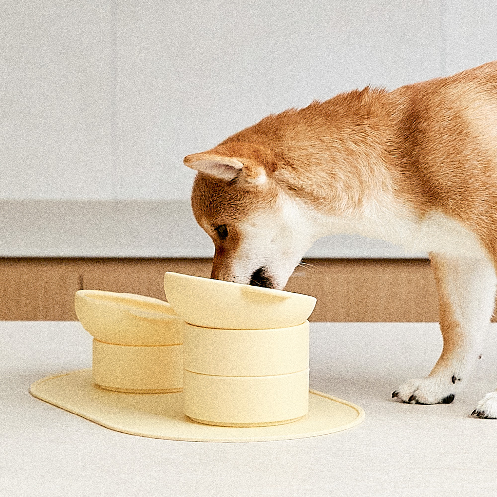 마이플러피 강아지밥그릇 고양이 물그릇 실리콘 식기 착착시리즈 단품 보울 1단