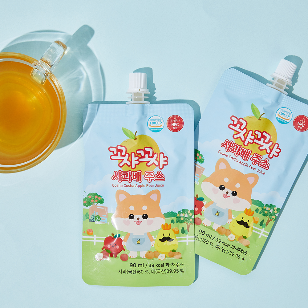 [꼬샤꼬샤] 사과배주스 90ml 30포 스파우트형 - 상세 이미지 5