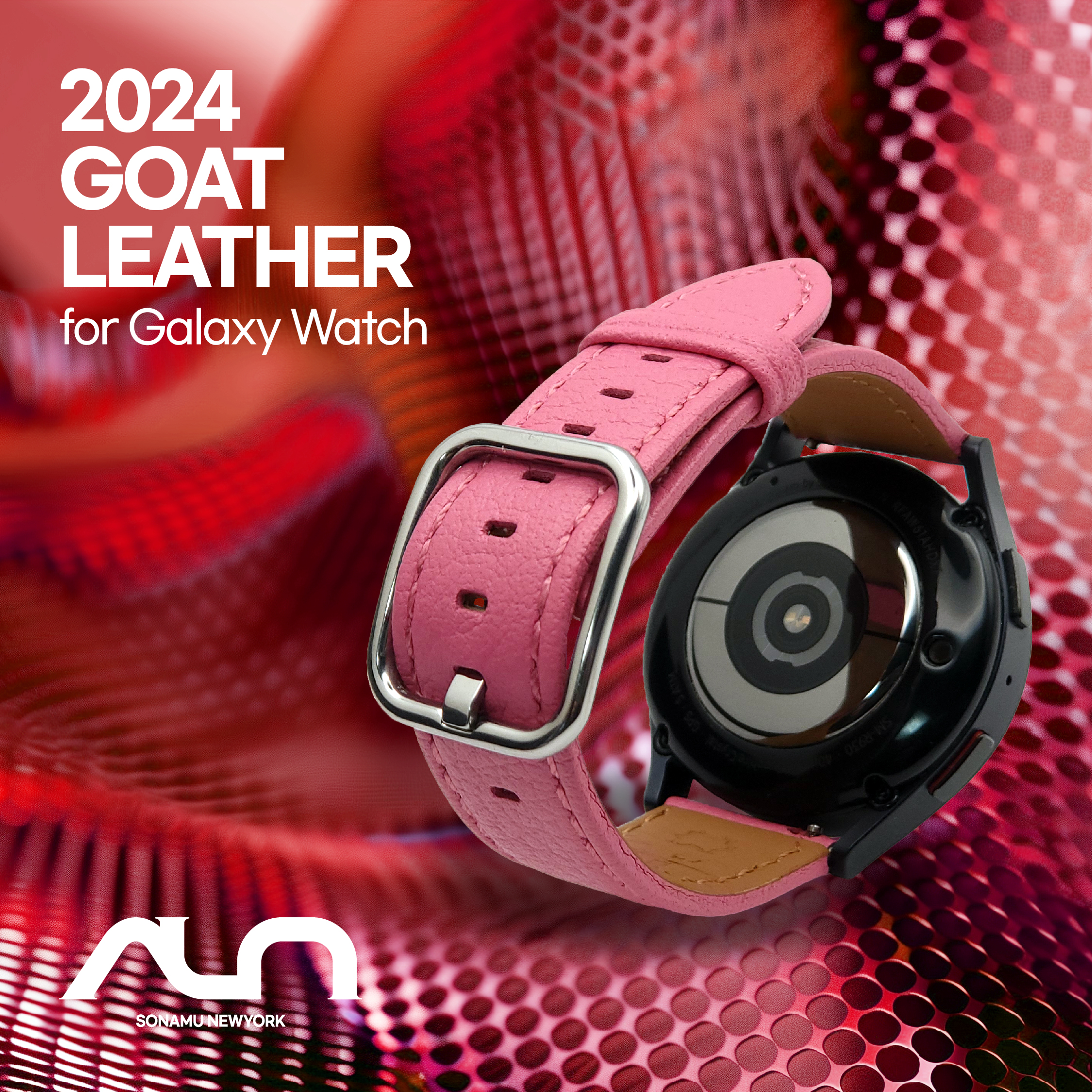 소나무뉴욕 갤럭시워치7 외 20mm 호환 가죽 밴드 스트랩 시계줄 / 고트 가죽+스퀘어버클