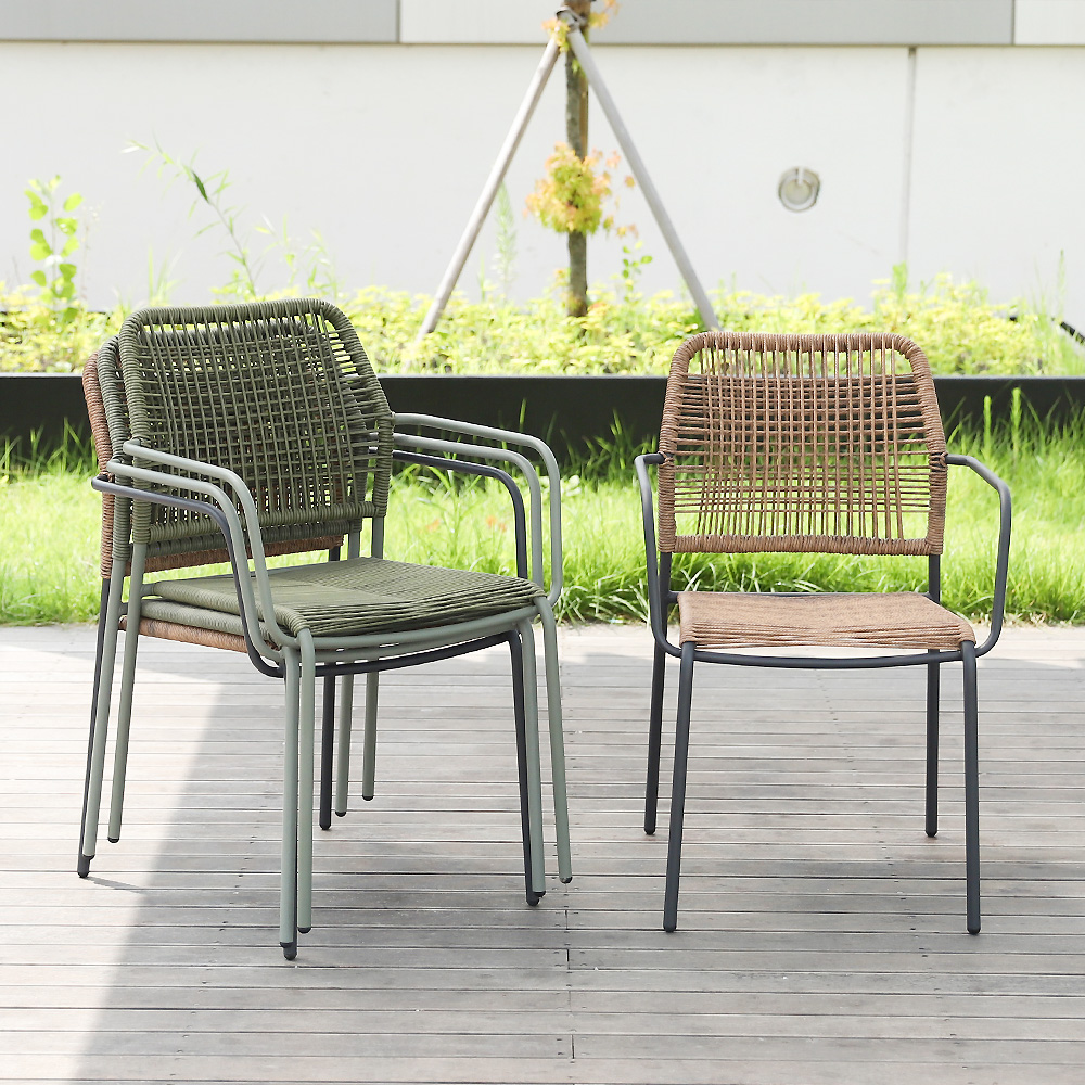 코멧 야외용 라탄 의자 그린 정원 테라스 레스토랑 카페 체어