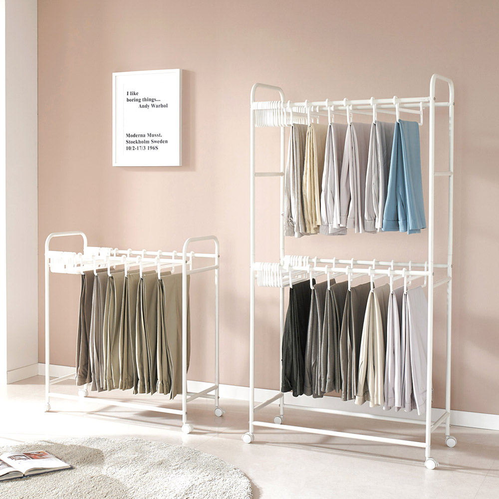 이동식 철제 옷걸이 스탠드 바지걸이 행거 조립식 1단 500