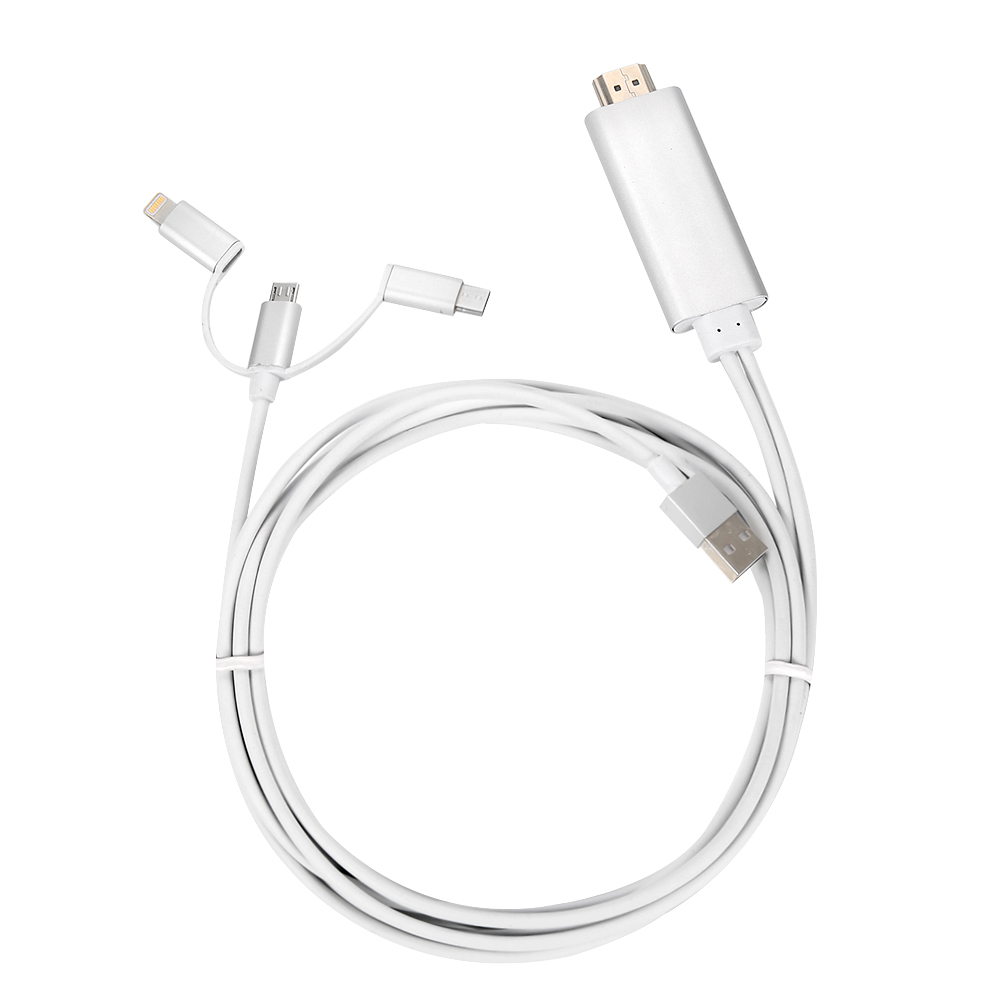 넥스트유 NEXT-840A 3in1 HDMI 아이폰 안드로이드 MHL 미러링 케이블 2M - 상세 이미지 2