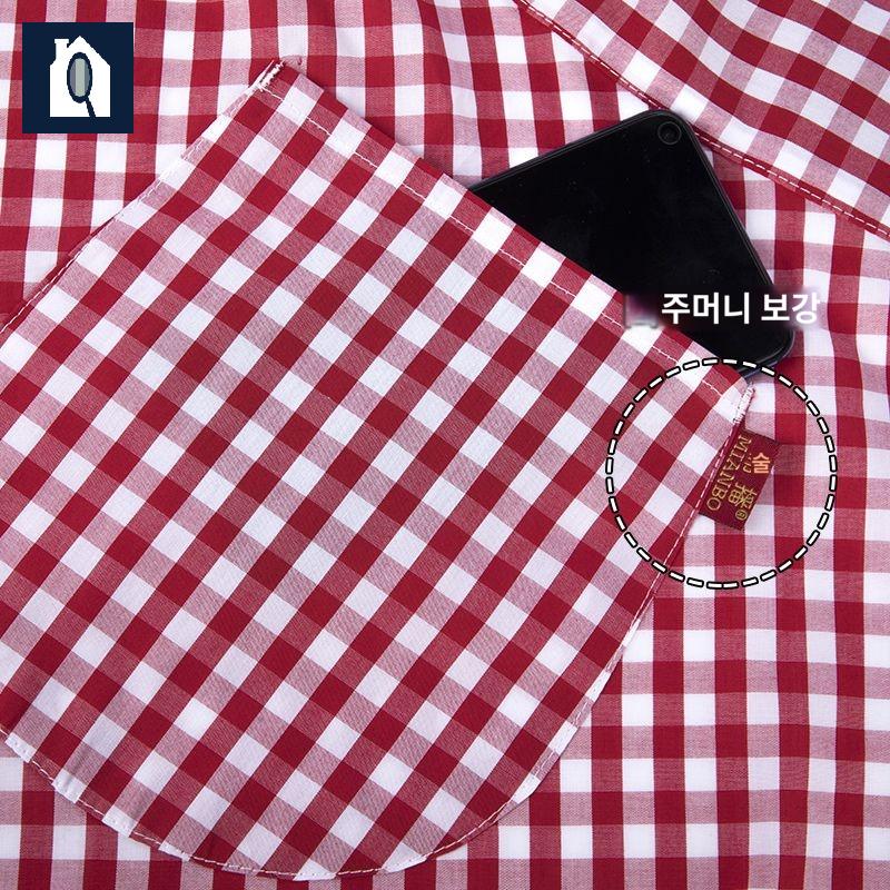 유튜브 주방 타이섭 앞치마 틱톡 촬영 핑크 블랙 - 상세 이미지 3