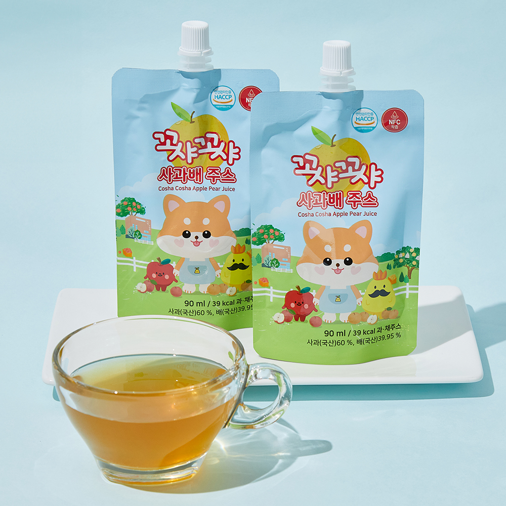 [꼬샤꼬샤] 사과배주스 90ml 30포 스파우트형 - 상세 이미지 4