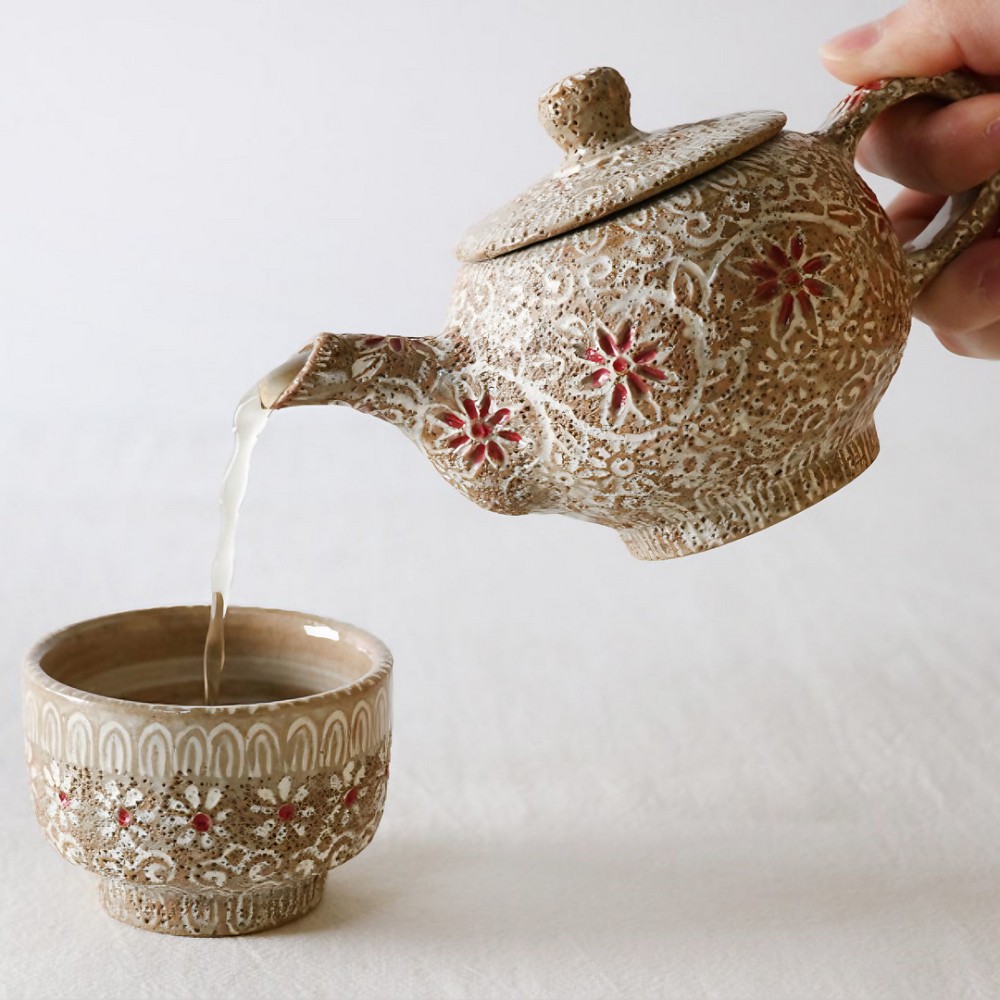 국산 수제 침화 3인 다도세트 전통 도자기 다기 차도구 다관 다구 용품 답례 선물