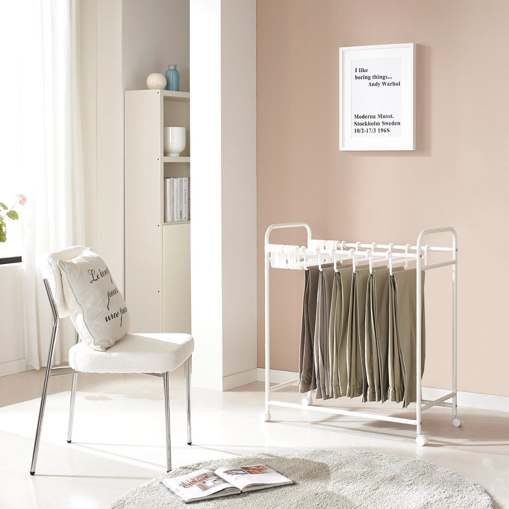 이동식 철제 옷걸이 스탠드 바지걸이 행거 조립식 1단 500