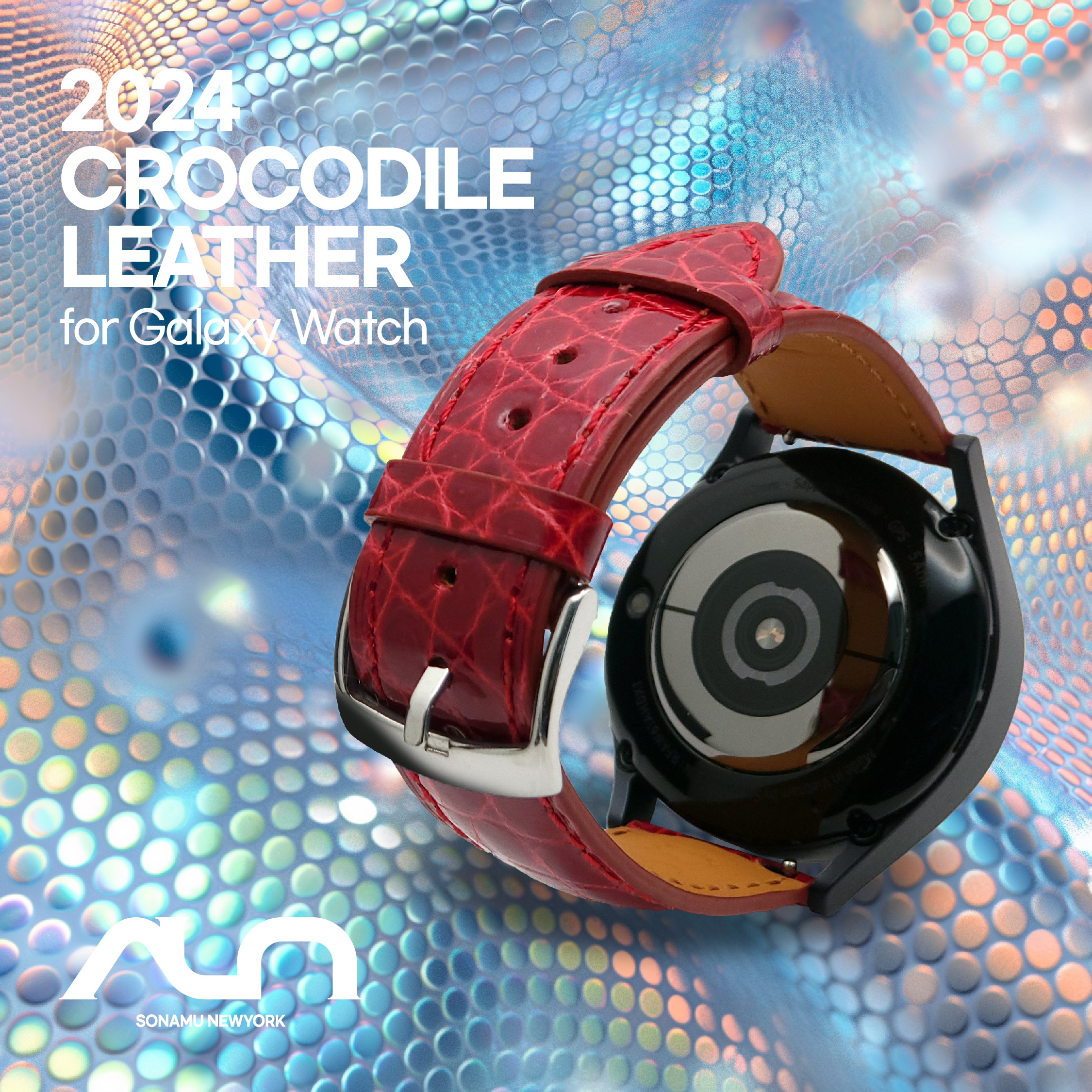 소나무뉴욕 갤럭시워치7 외 20mm 호환 가죽 밴드 스트랩 시계줄 / 악어 가죽+클래식버클