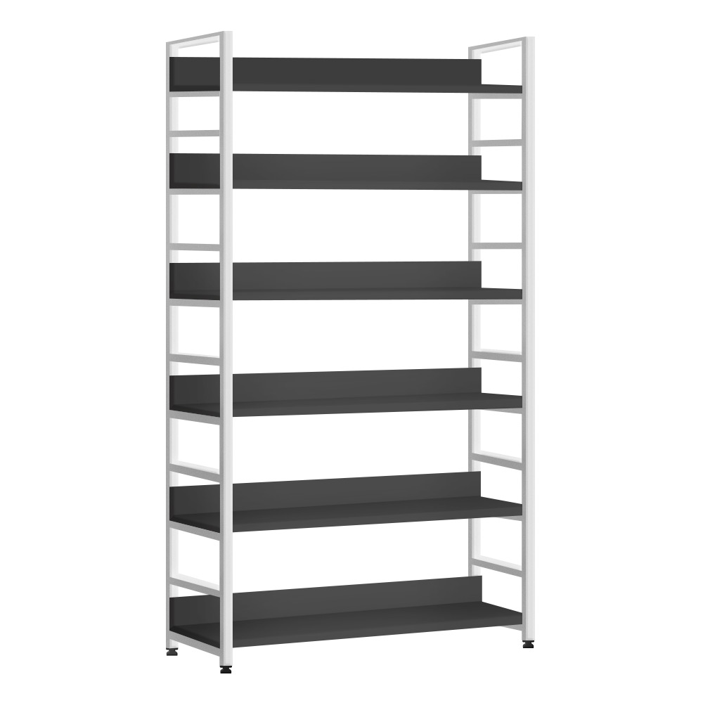 소형책장 가로슬림 lp수납함 아이방소파 레아 L자형 6단800 H 철제책장 그레이