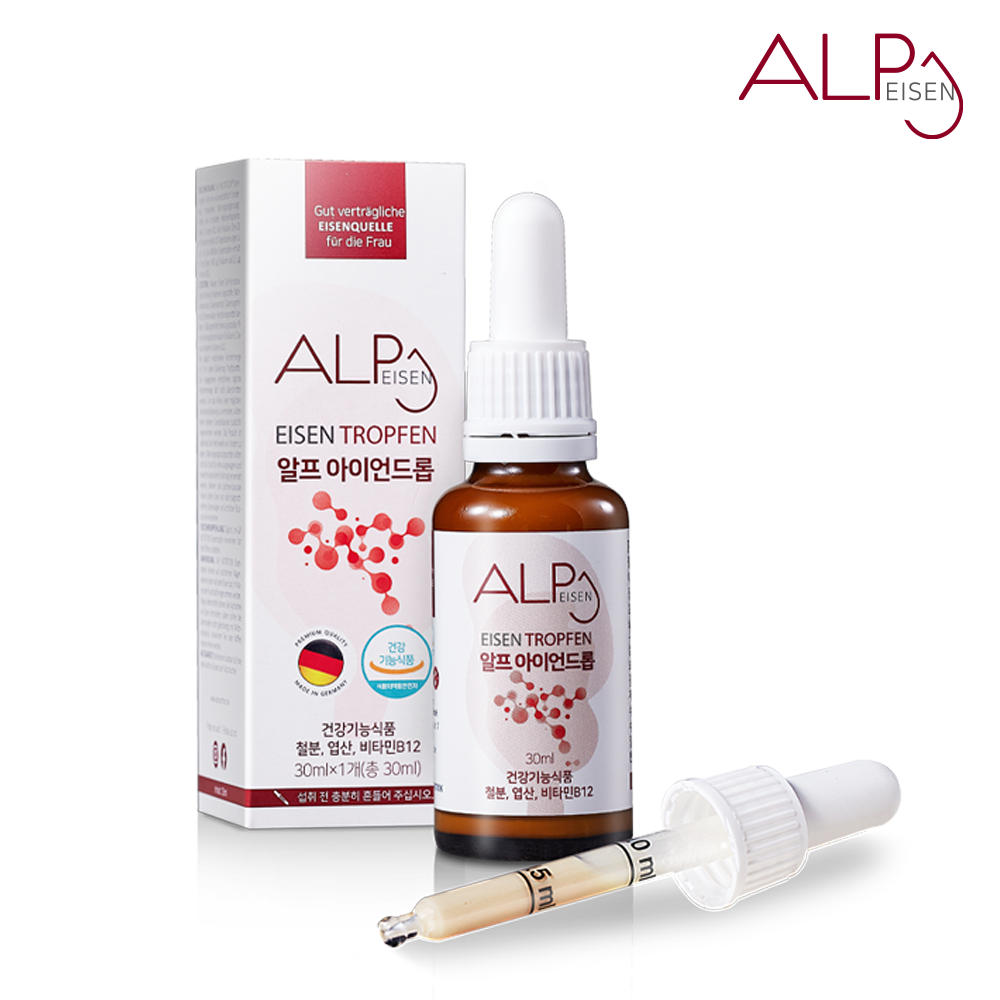 [독일 최우수상 철분제] 알프뉴트리션 프리미엄 비건 어린이철분제 임산부영양제 알프아이언드롭 철분제 30ml, 1개