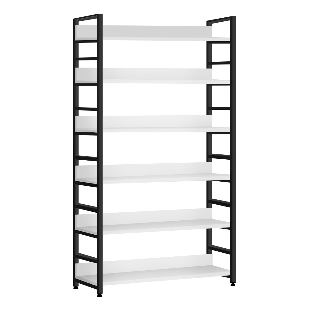 가로슬림책장 소형 lp수납함 아이방소파 레아 L자형 6단800 B 철제책장 화이트