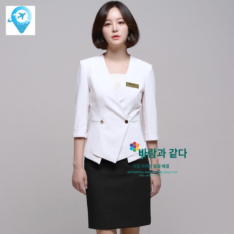 병원 학원 정장 상담실장 미용 세트 유니폼 반팔 코디네이터 - 상세 이미지 2