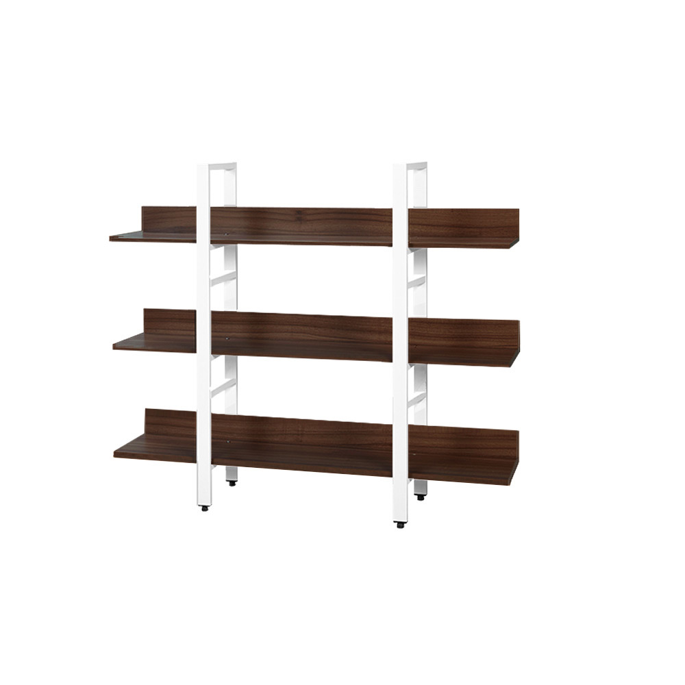 양면속깊은책장 확장형책장 만화책 학원낮은키큰레아 프리미엄L자형 3단1200H 철제책장월넛 - 상품 이미지