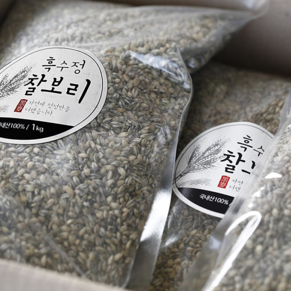 [해남미소] 해남땅끝해밀농장 2024년 검정찰보리쌀(흑수정) 1kg : 해남미소