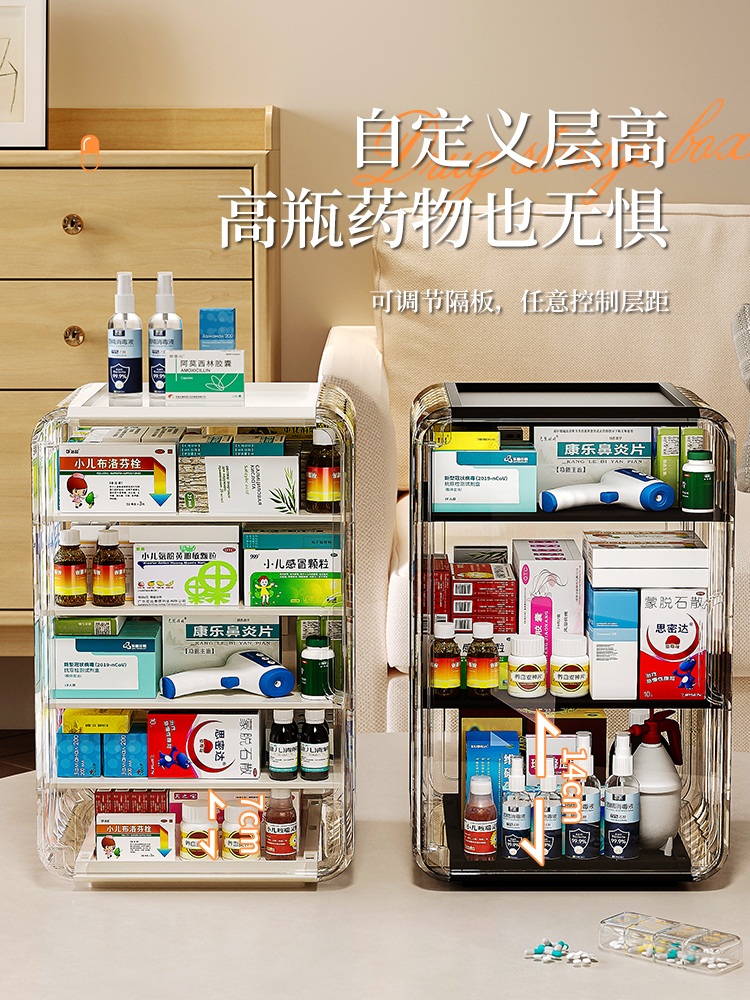 약수납장 보관 슬라이딩 서랍장 미니 수납 소품 다용도 병원 수납정리장 투명 정리함 - 상세 이미지 3