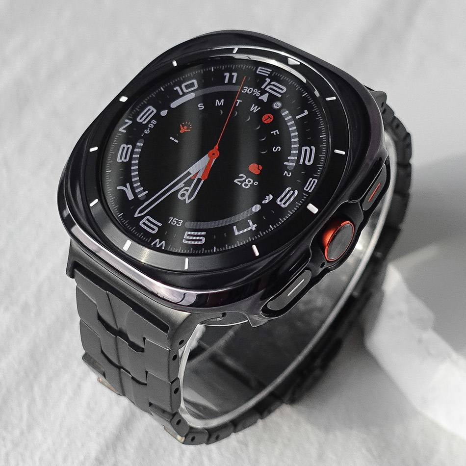 티타니즘 갤럭시워치8울트라 갤럭시워치7울트라 티타늄 메탈 스트랩 밴드 케이스 강화유리