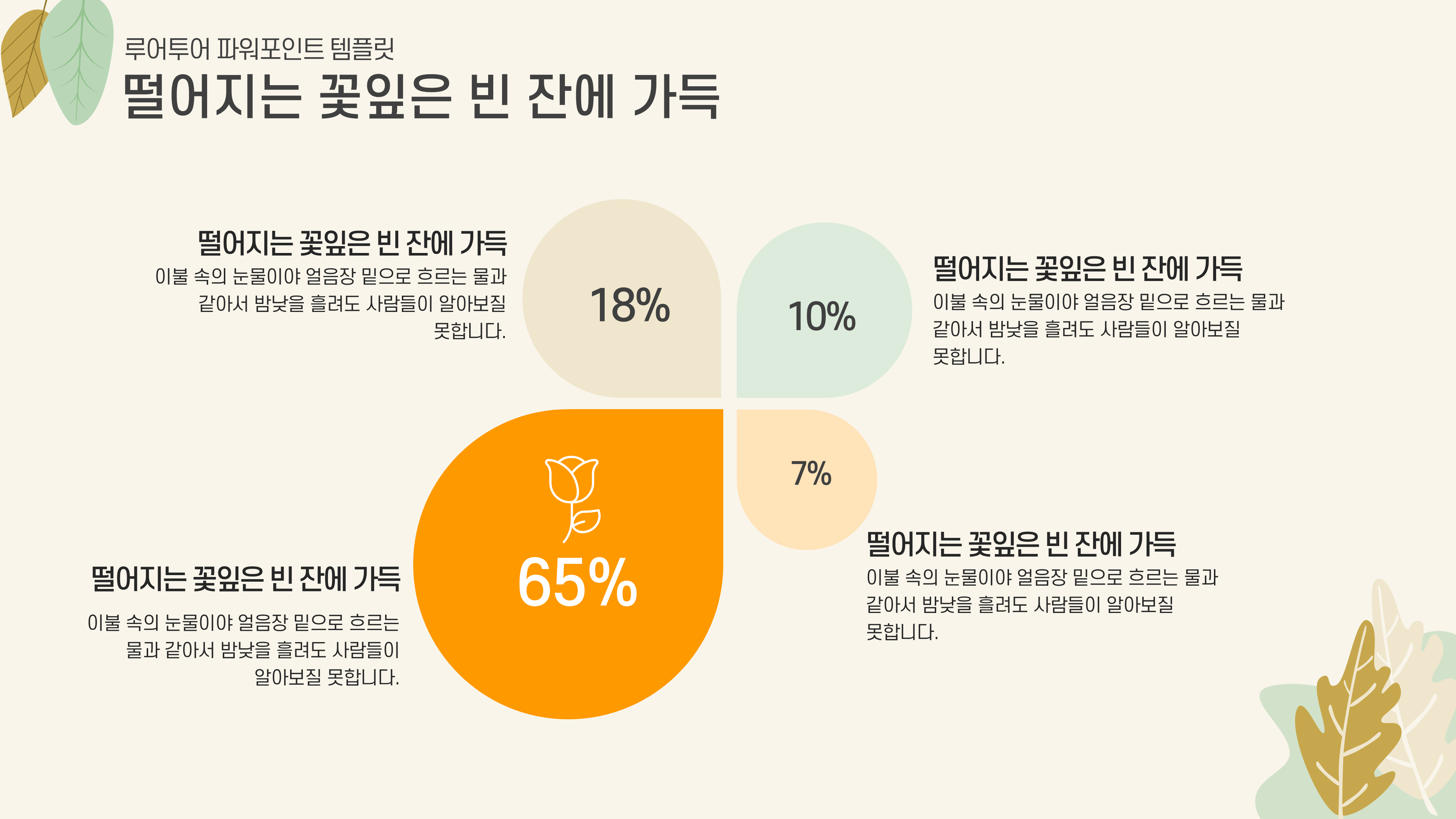 987 나뭇잎 식물 가을 테마 발표 PPT 테플릿 제안서 보고서 과제 피피티 양식 이미지 7