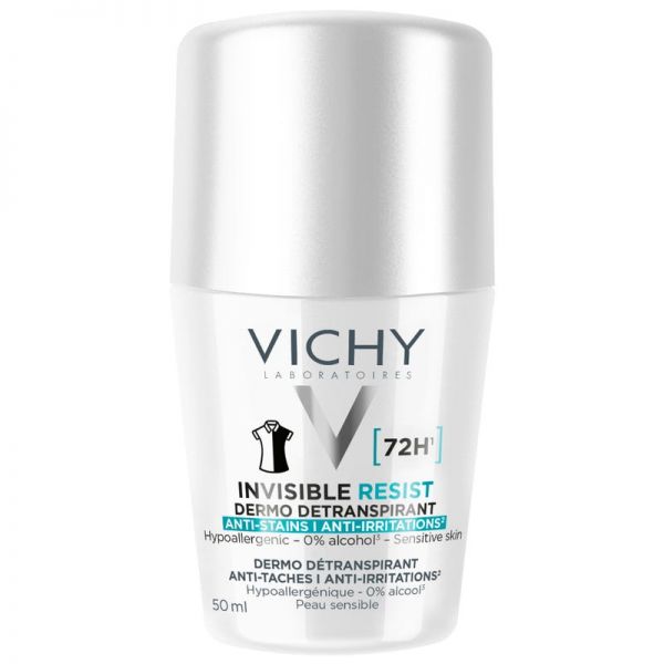비쉬 인비져블 레지스트 72H 안티 스테인 항자극 탈취제 민감성 50ml 롤온 : 파리누브