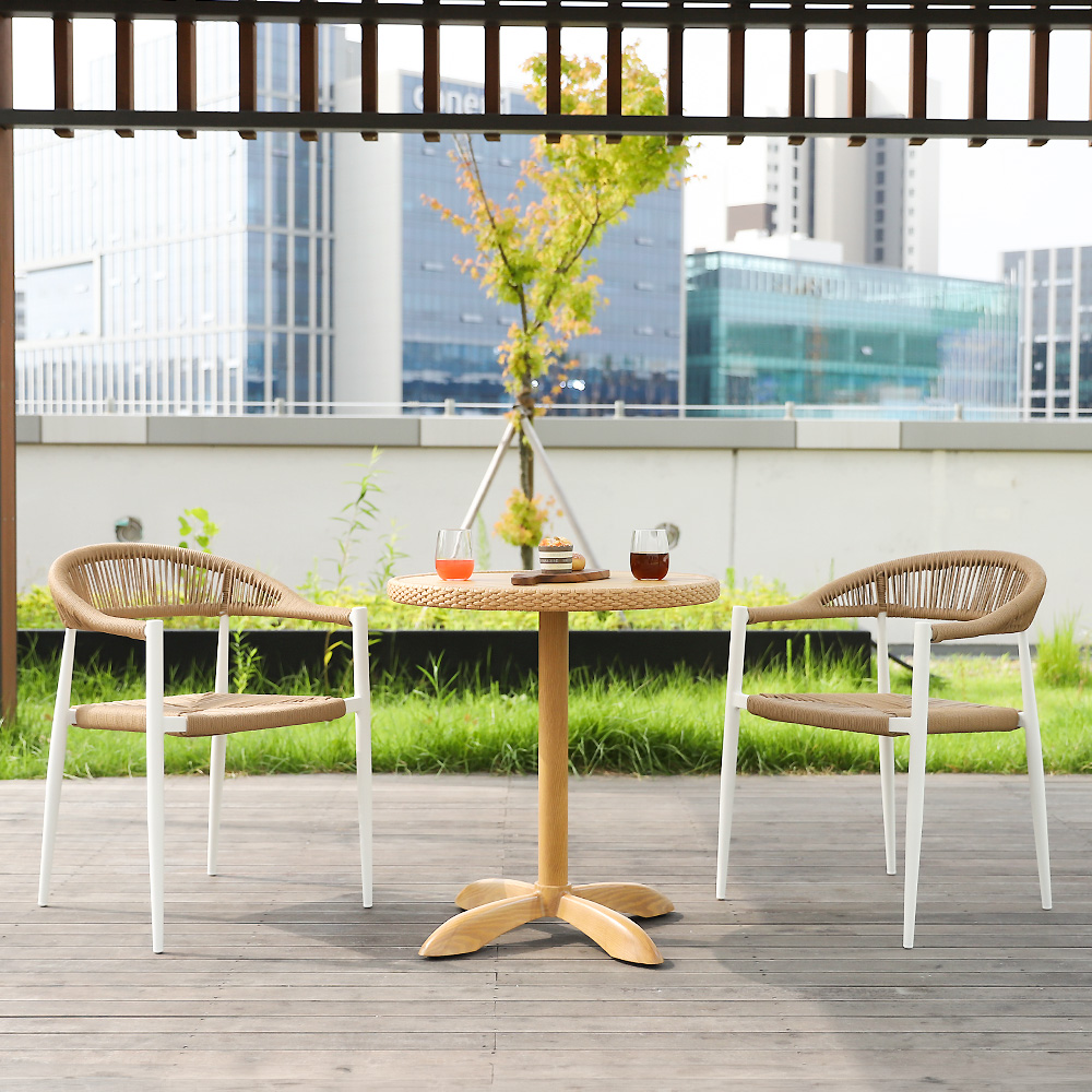 아멜리아 야외용 라탄 의자 알루미늄 정원 테라스 카페 체어