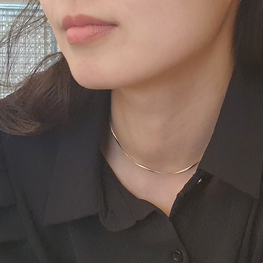 14k 18k 금 뱀줄 체인 스네이크 오메가 목걸이 이미지 6