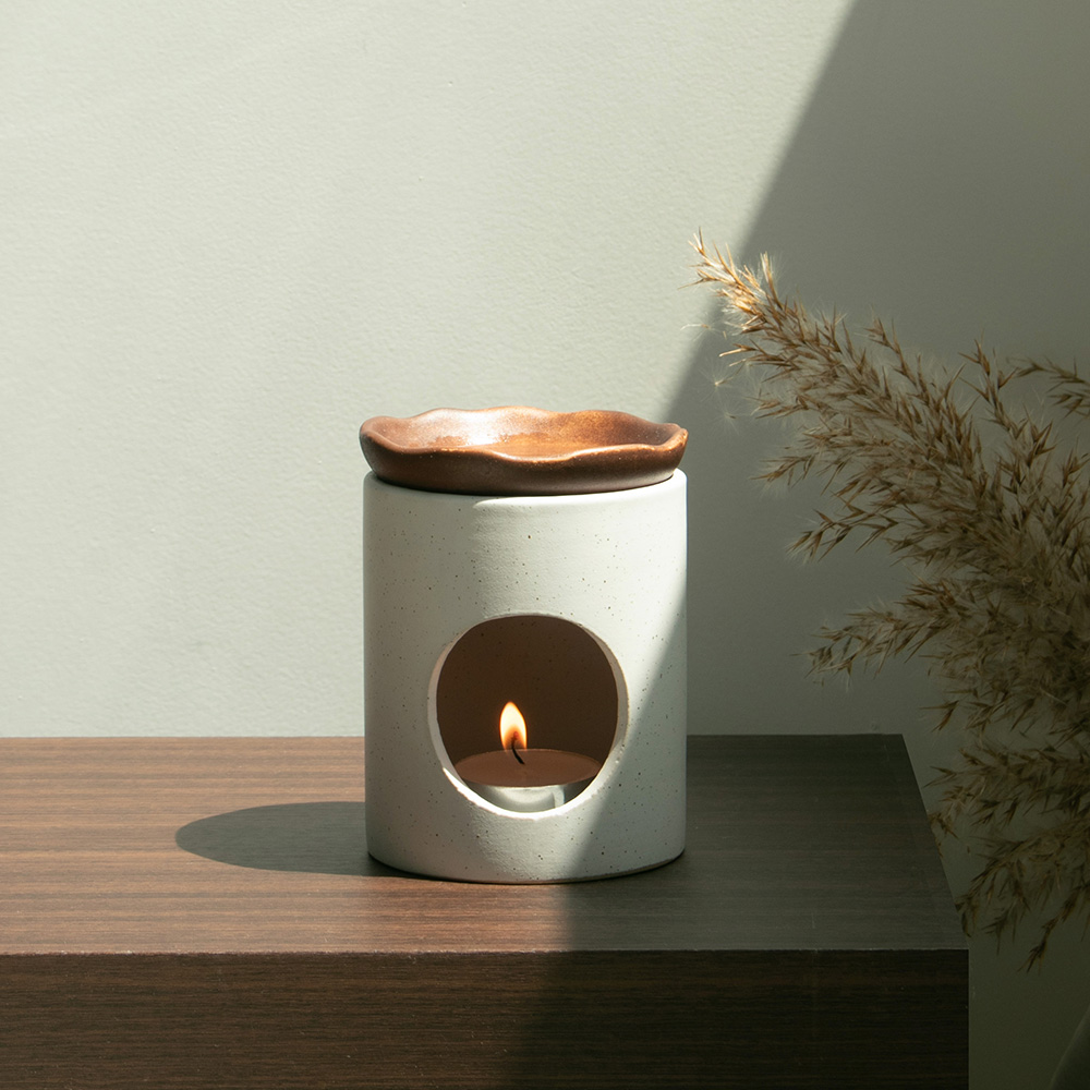 컬러접시 아로마 오일버너 에센셜오일 워머 캔들 램프 세트