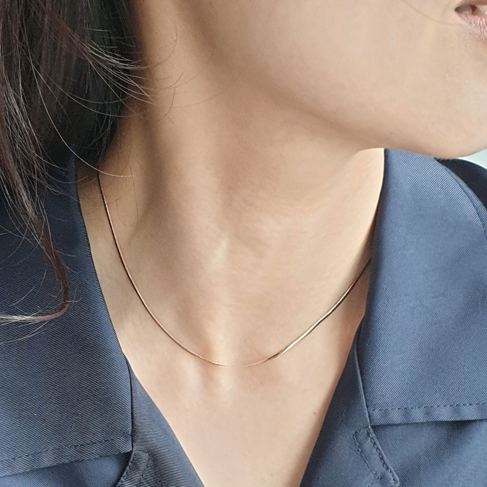 뱀줄 스네이크 체인 오메가 목걸이 14k 18k 금 - 상세 이미지 2