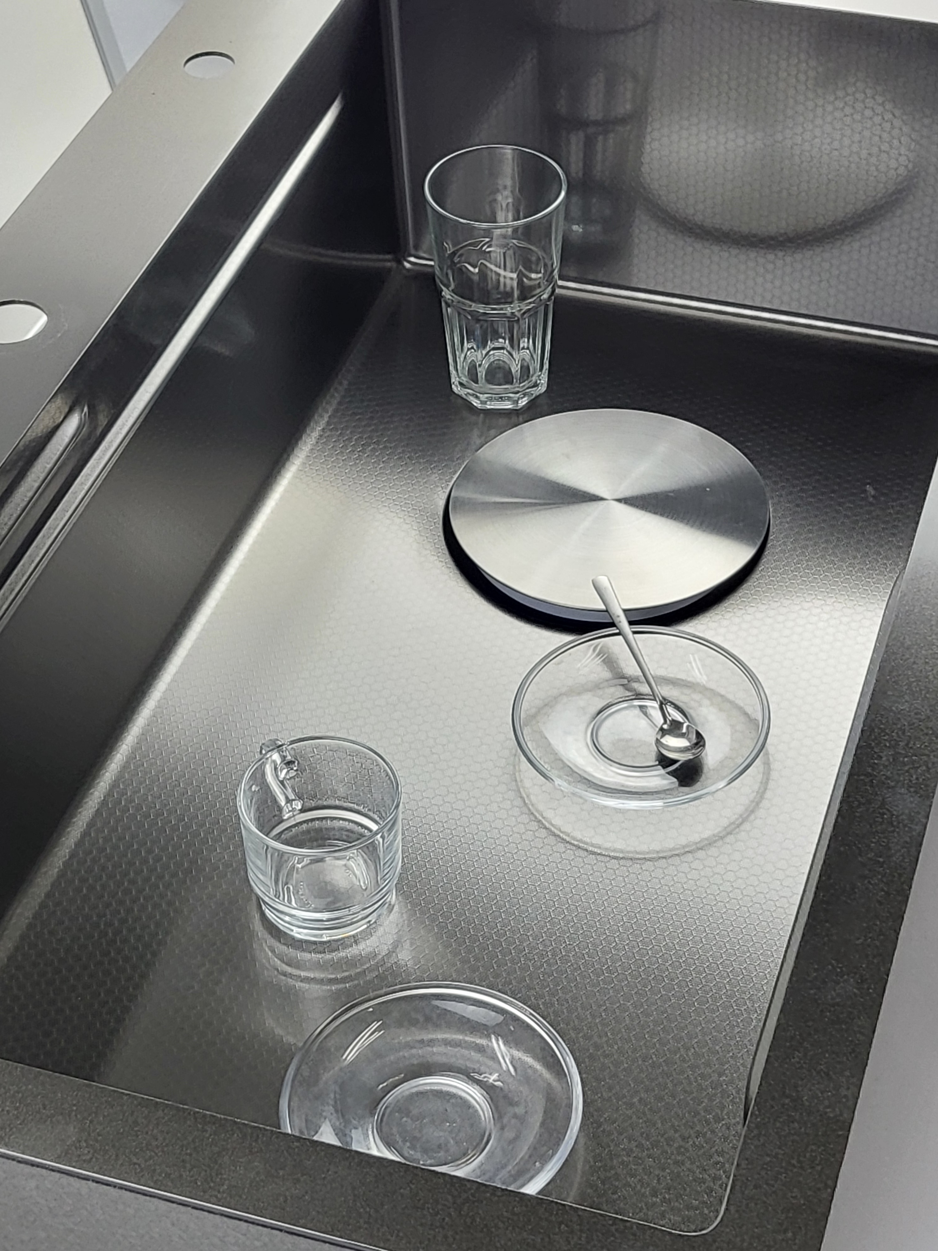 데오싱크 V2 870 사각 블랙 엠보 싱크볼 주방인테리어 씽크볼 폭포수수전