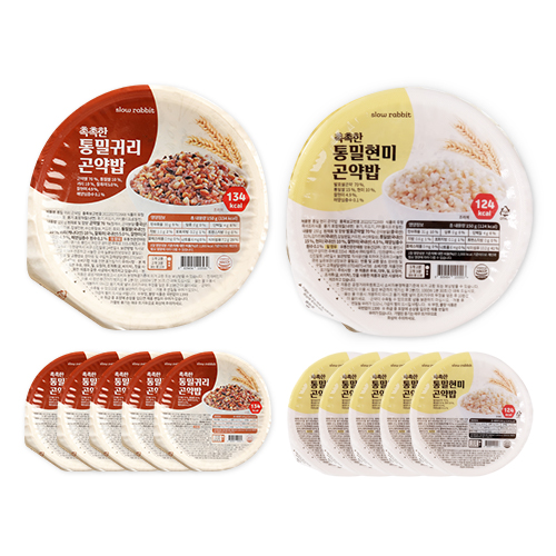 슬로우래빗 촉촉한 통밀귀리/통밀현미 곤약밥 각 6개 150g, 12개