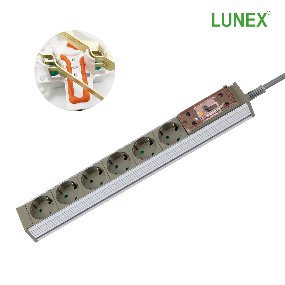 루넥스 서버탭 자동소화 AL 고용량 멀티탭 누전차단(20A) 6구 5m DYM-EAL6-5M