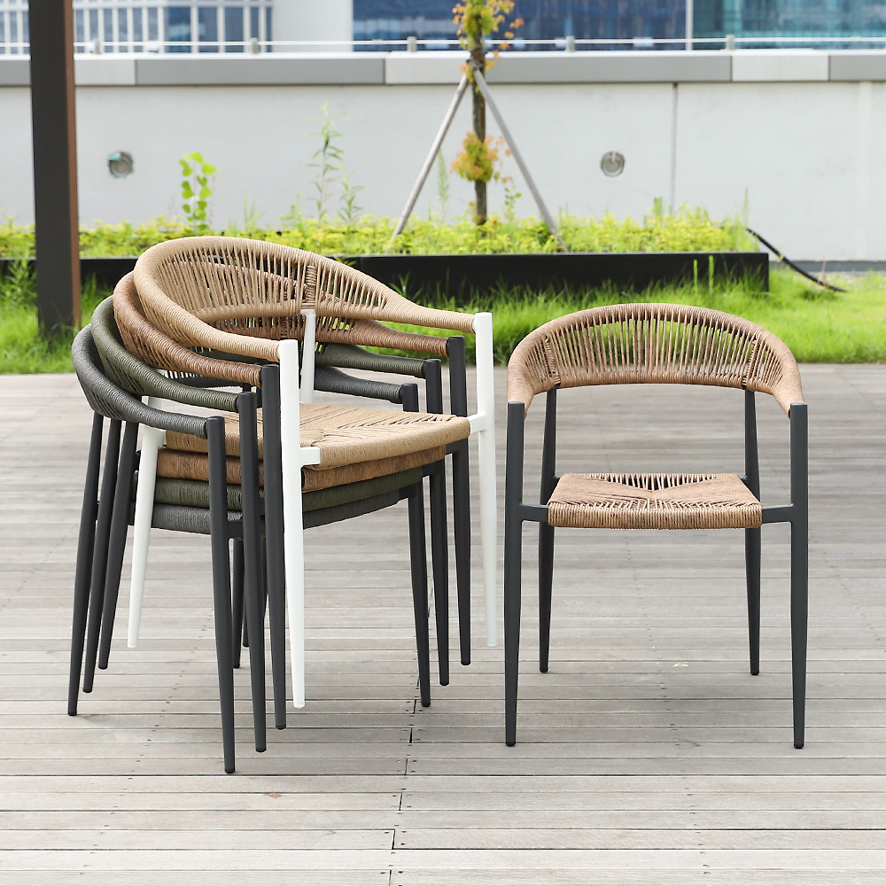 아멜리아 야외용 라탄 의자 알루미늄 정원 테라스 카페 체어