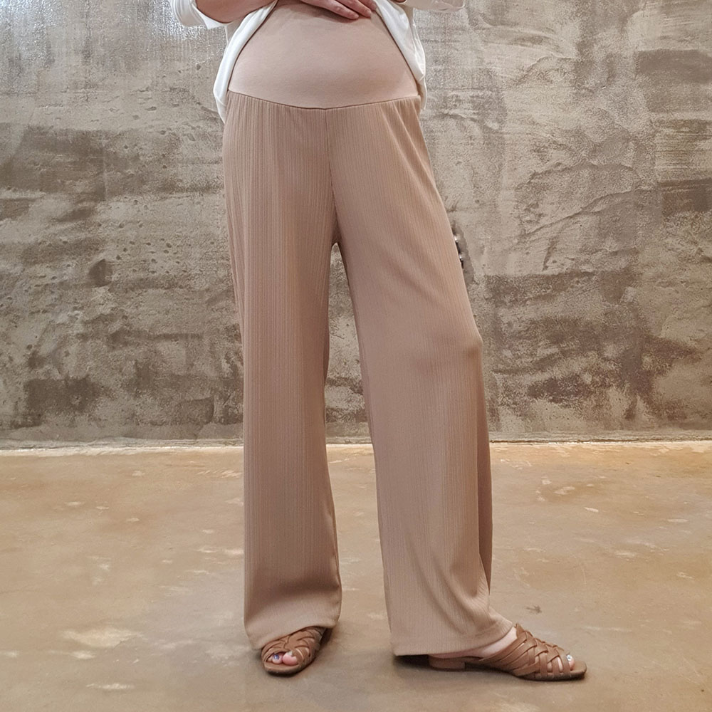 잔골지 촤르르 일자 임산부팬츠 프리 만삭 데일리룩 임부바지 봄 여름 3color - 상세 이미지 2