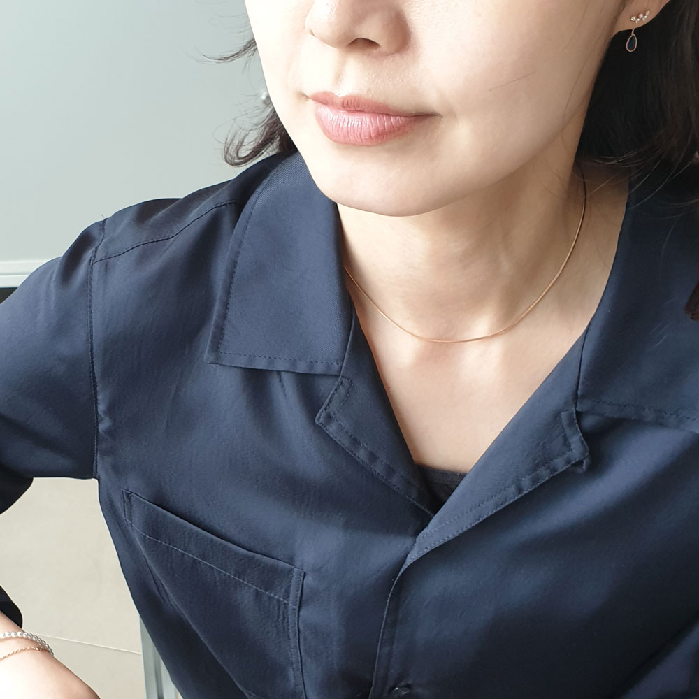 14k 18k 금 뱀줄 체인 스네이크 오메가 목걸이 이미지 8