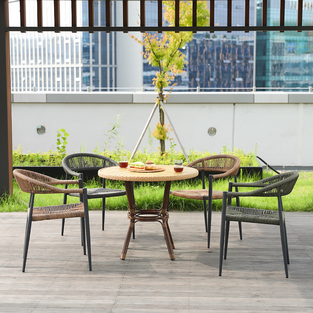 아멜리아 야외용 라탄 의자 알루미늄 정원 테라스 카페 체어