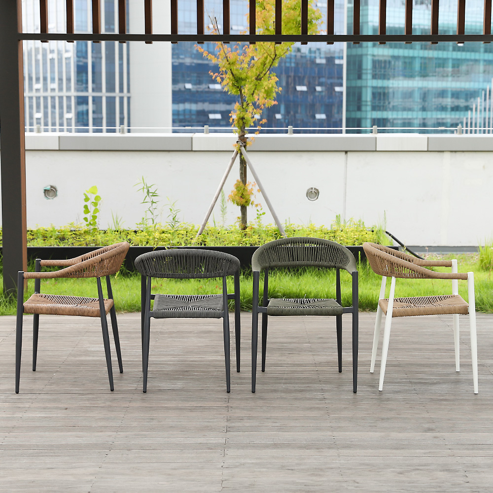 아멜리아 야외용 라탄 의자 알루미늄 정원 테라스 카페 체어