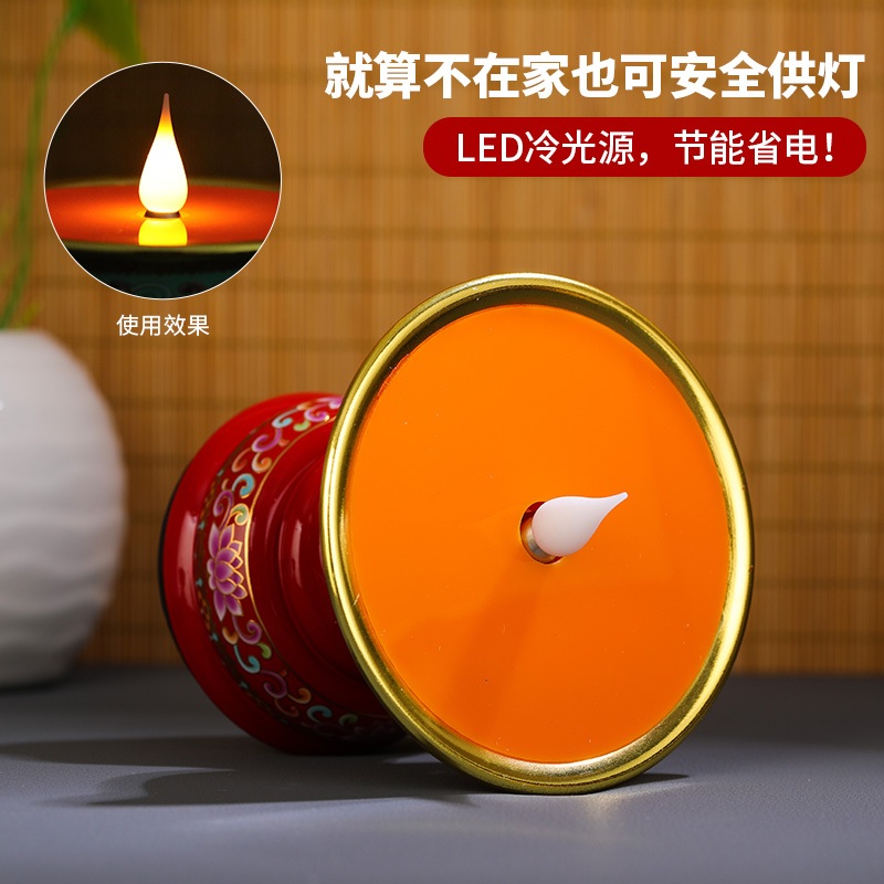 LED 촛불 법당 조명 램프 전기초 충전식 연등 연꽃 - 상세 이미지 2