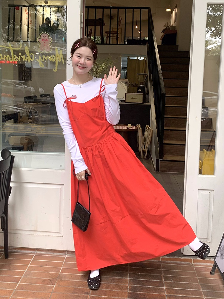 언니네 산지직송 4화 염정아 원피스 레드 뷔스티에 리본 의상 옷 패션 - 상세 이미지 3