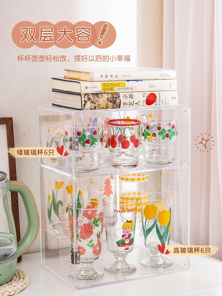 미니찬장 미니 보관함 수납 홈카페 수납장 그릇장 진열장 컵진열장 정리대 커피장 - 상세 이미지 2