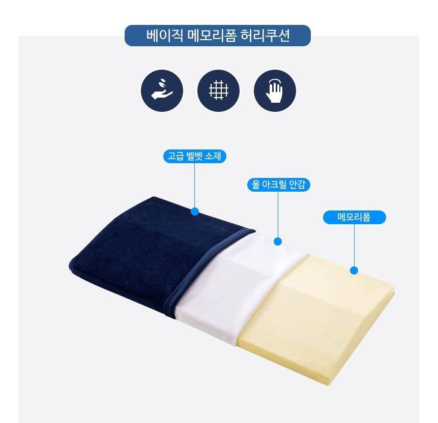 침대 허리 지지 쿠션 베개 받침대 요추 지지 쿠션