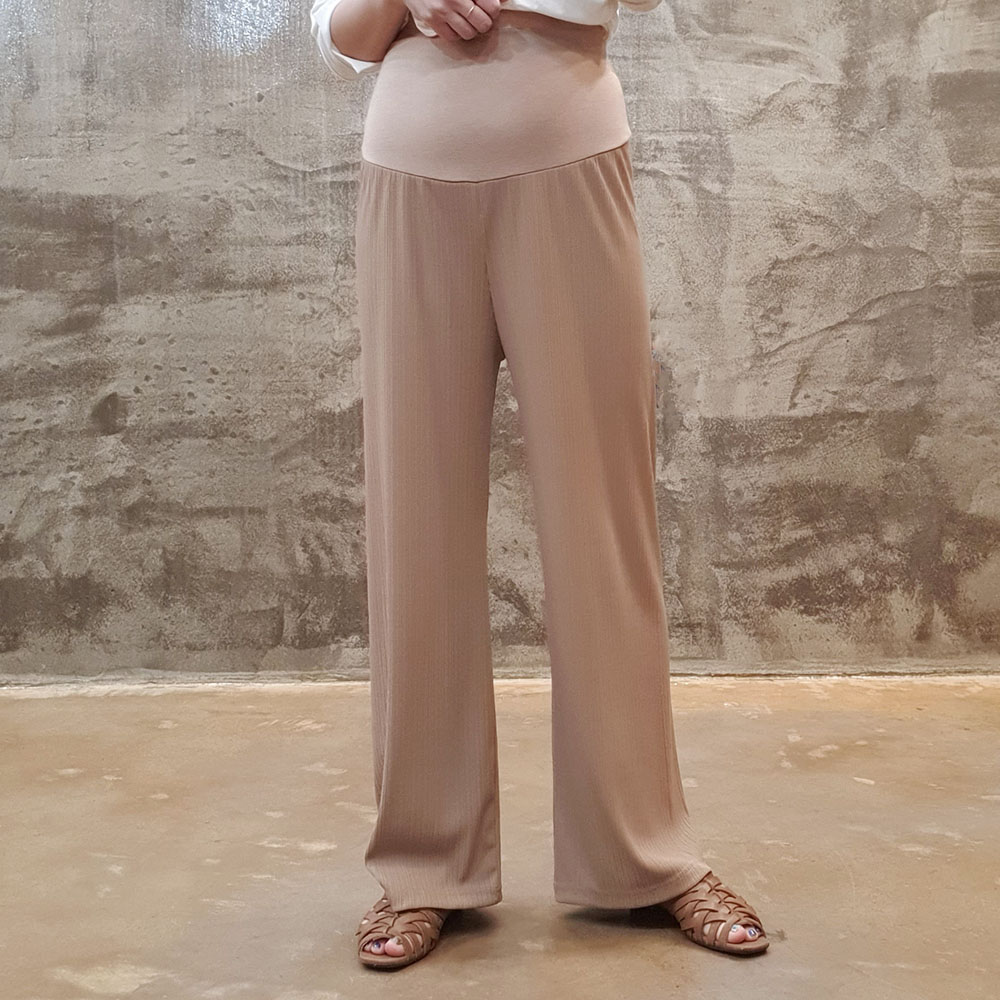 잔골지 촤르르 일자 임산부팬츠 프리 만삭 데일리룩 임부바지 봄 여름 3color - 상품 이미지